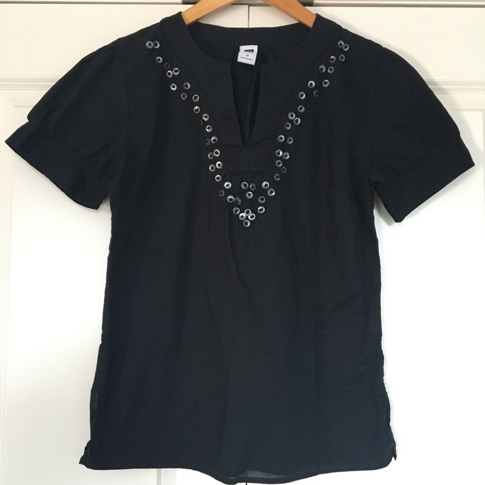 Gap Black Short Sleeved Blouse